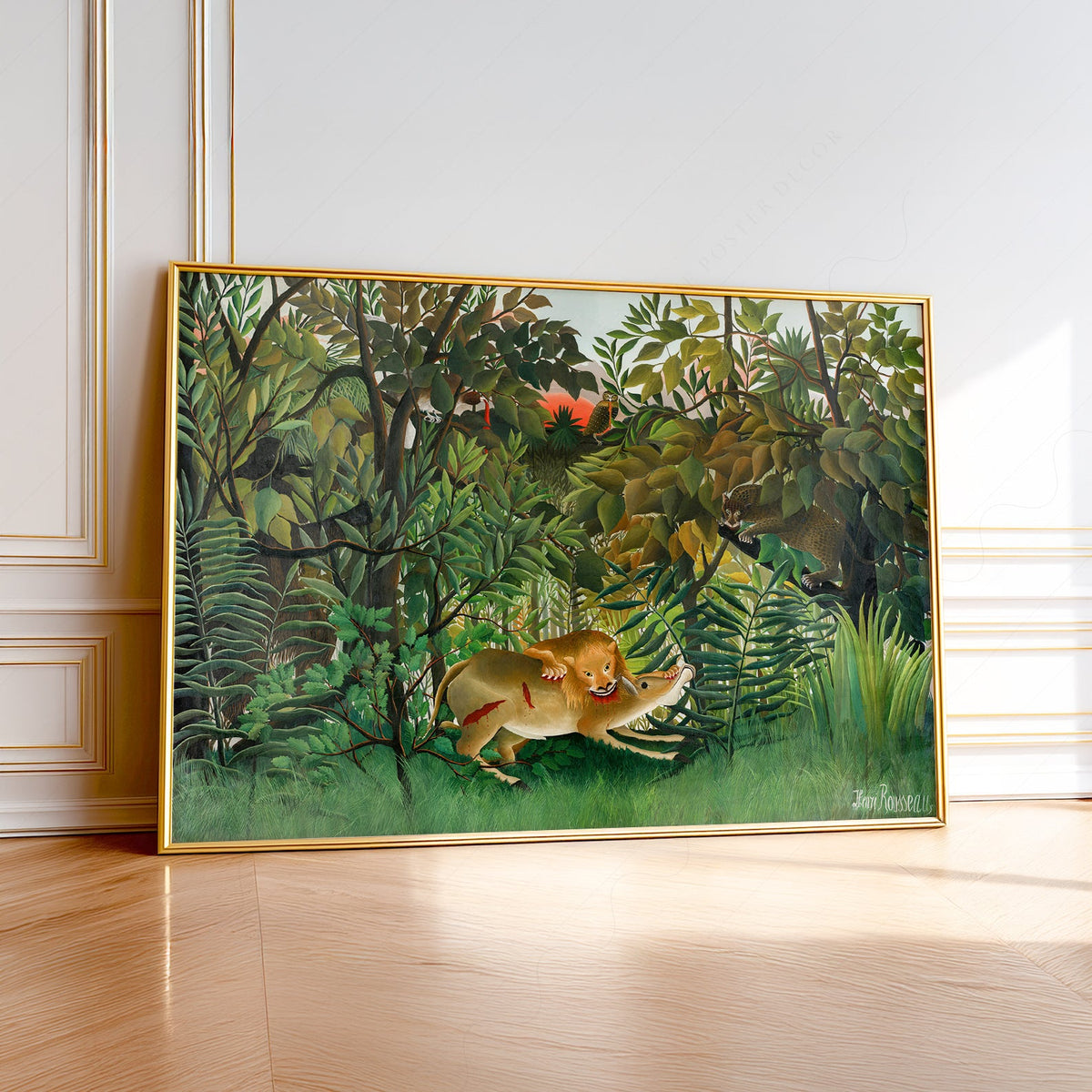 Estampe Henri Rousseau Le Lion ayant faim – Affiche murale jungle