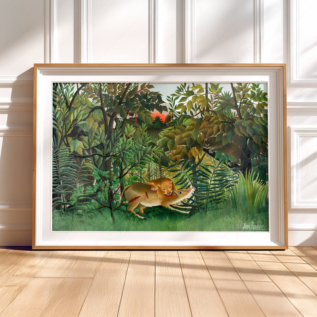 Estampe Henri Rousseau Le Lion ayant faim – Affiche murale jungle