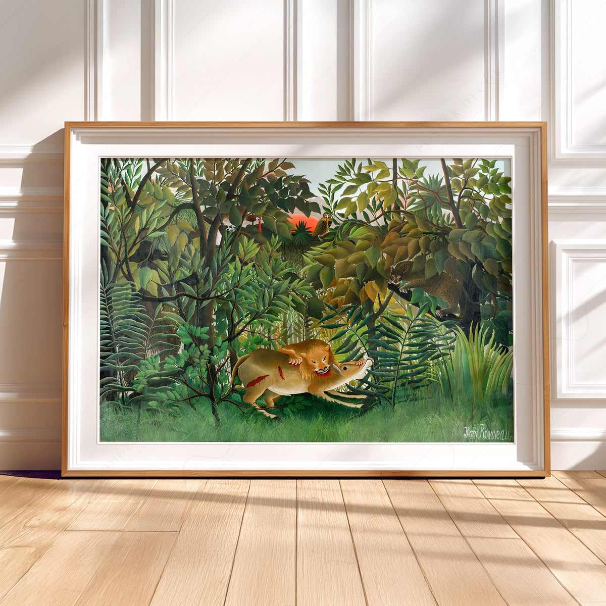 Estampe Henri Rousseau Le Lion ayant faim – Affiche murale jungle