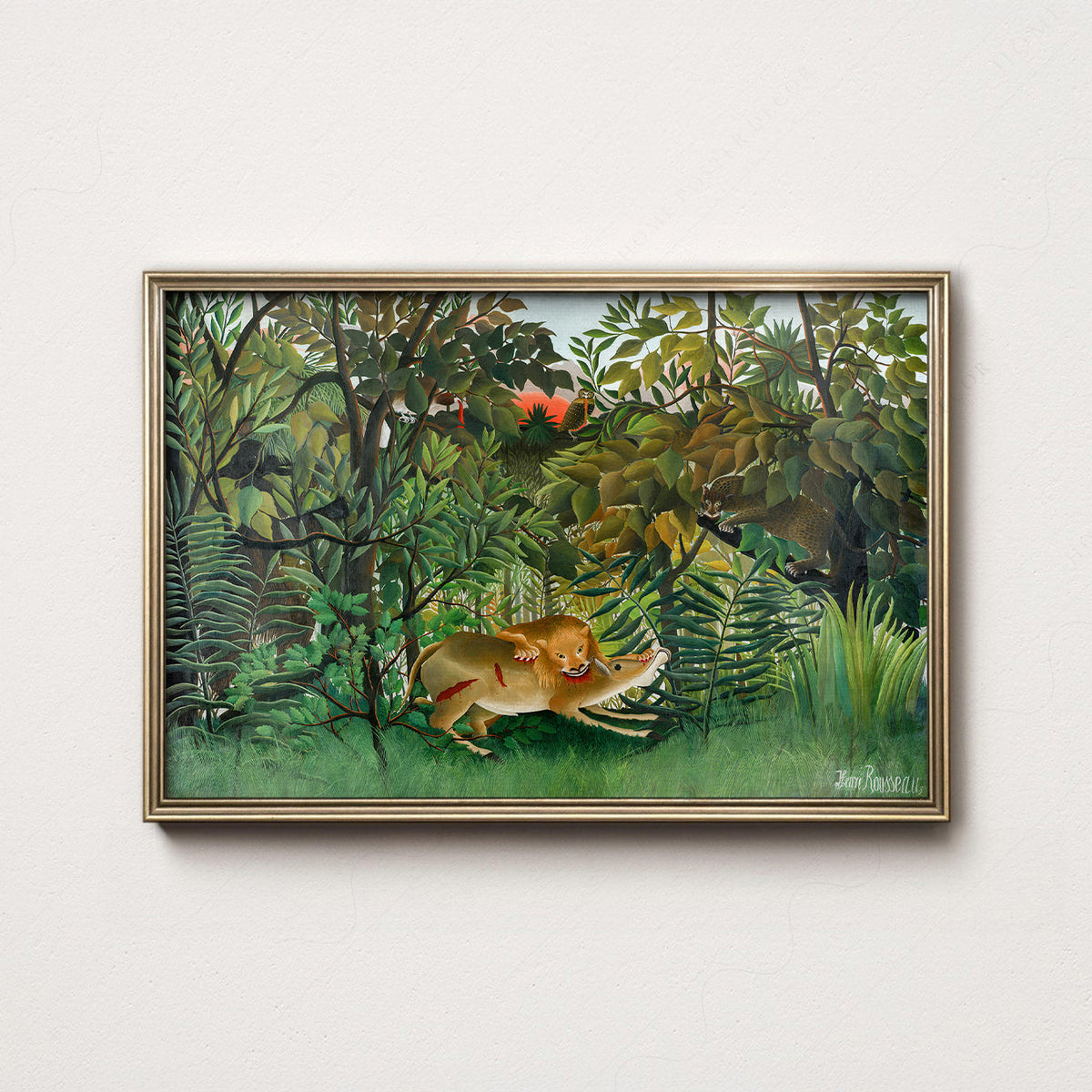 Estampe Henri Rousseau Le Lion ayant faim – Affiche murale jungle