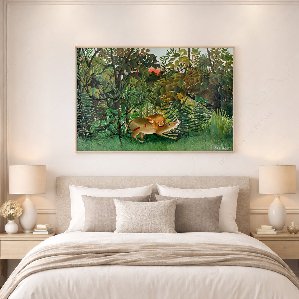 Estampe Henri Rousseau Le Lion ayant faim – Affiche murale jungle