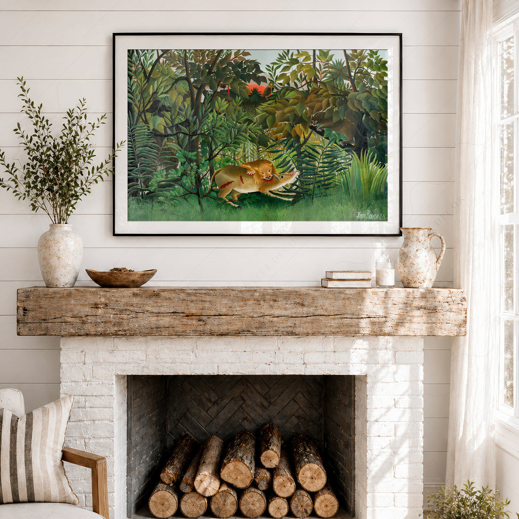 Estampe Henri Rousseau Le Lion ayant faim – Affiche murale jungle