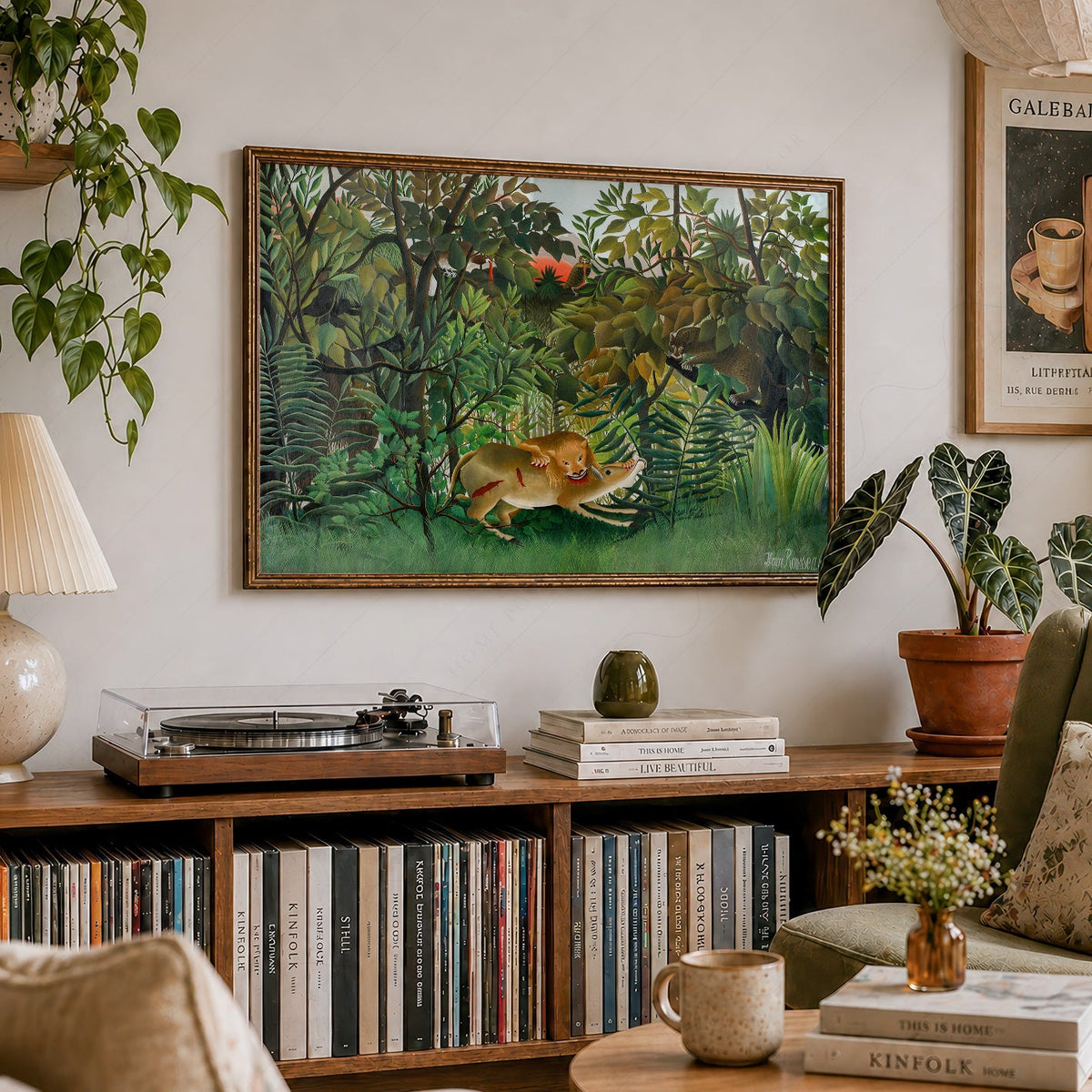 Estampe Henri Rousseau Le Lion ayant faim – Affiche murale jungle
