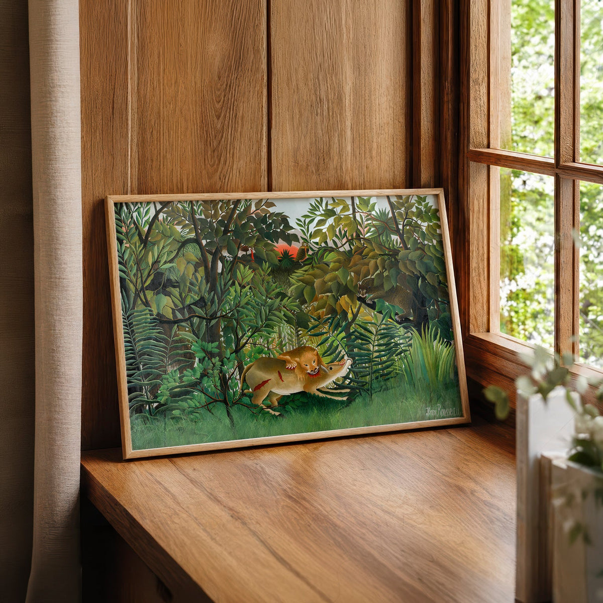 Estampe Henri Rousseau Le Lion ayant faim – Affiche murale jungle