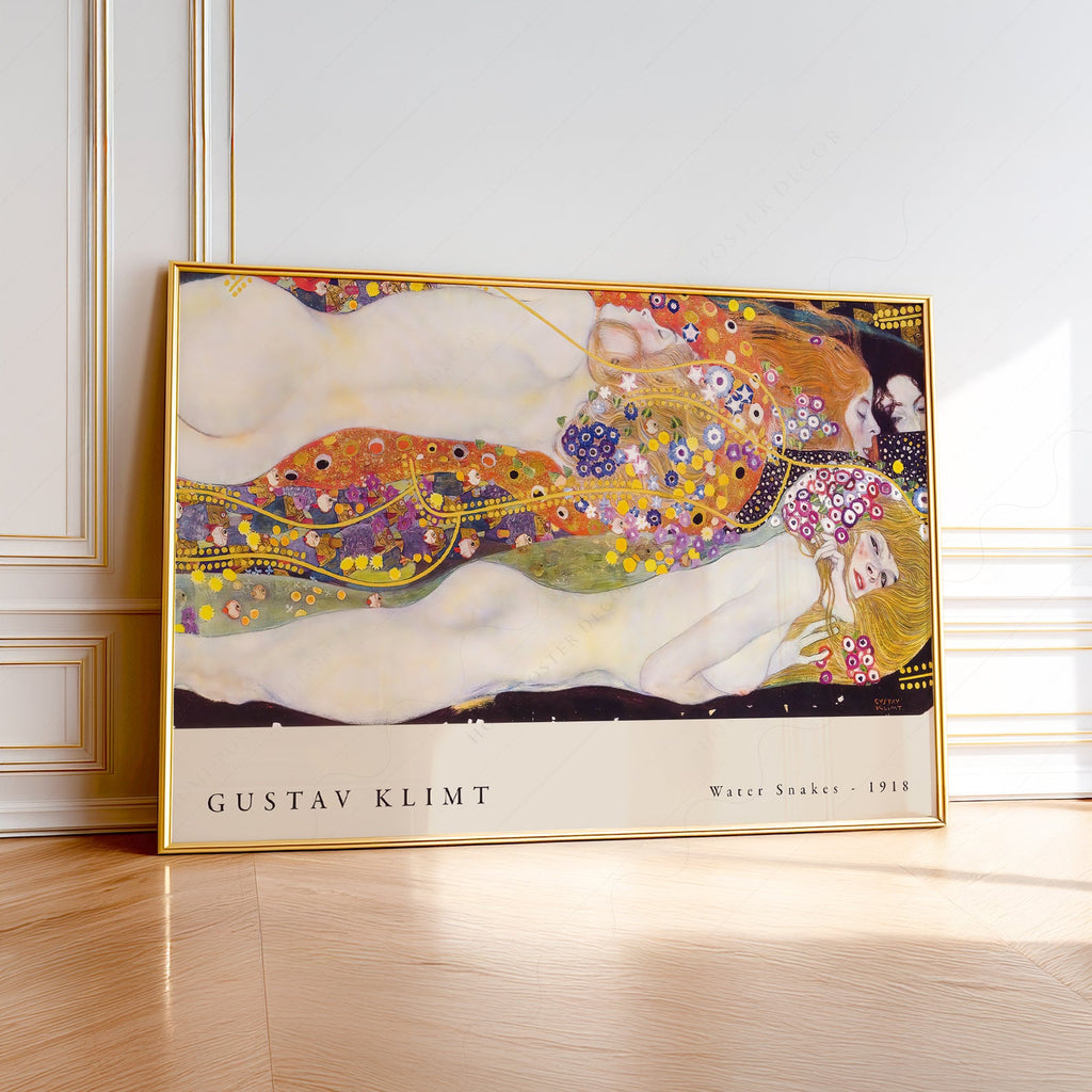 Gustav Klimt Water Snakes Art Print – Art Nouveau Wall Decor Poster