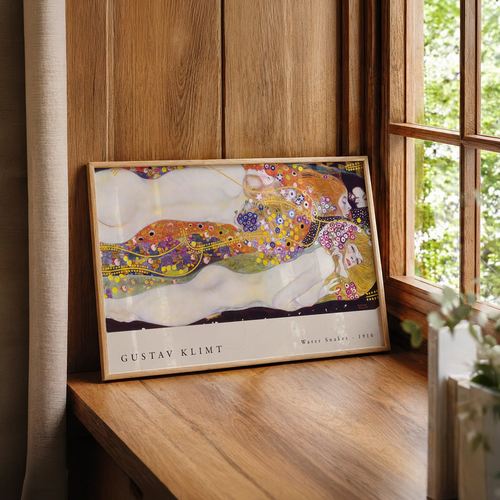 Gustav Klimt Water Snakes Art Print – Art Nouveau Wall Decor Poster