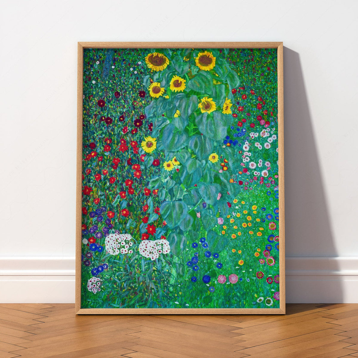 Gustav Klimt Farm Garden with Sunflowers Art Print – Floral Wall Art