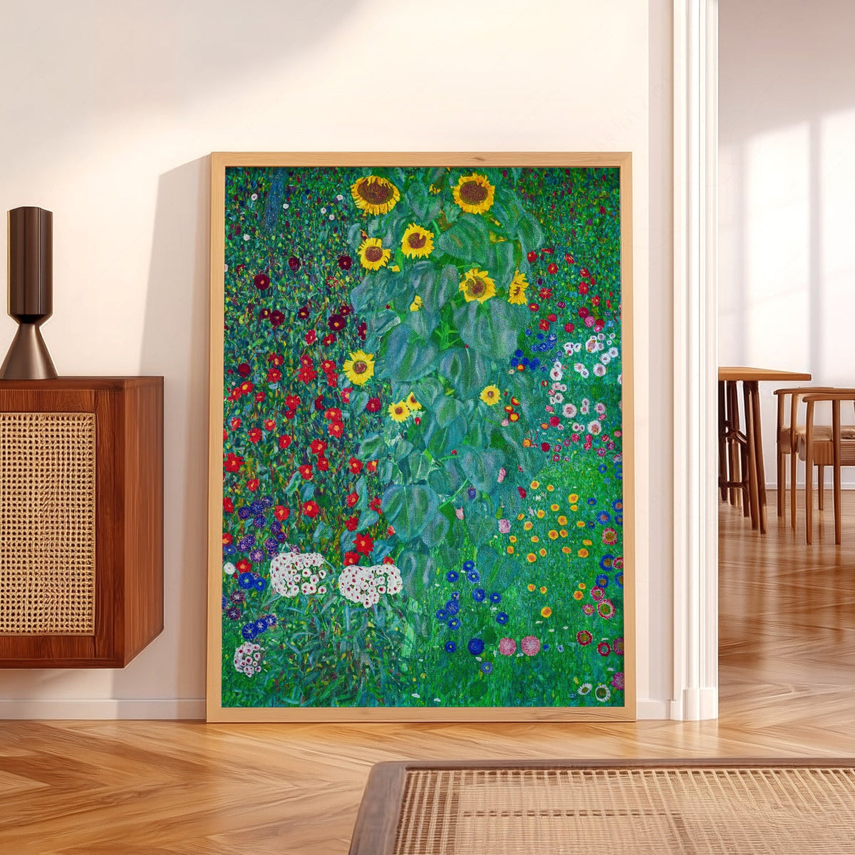 Gustav Klimt Farm Garden with Sunflowers Art Print – Floral Wall Art