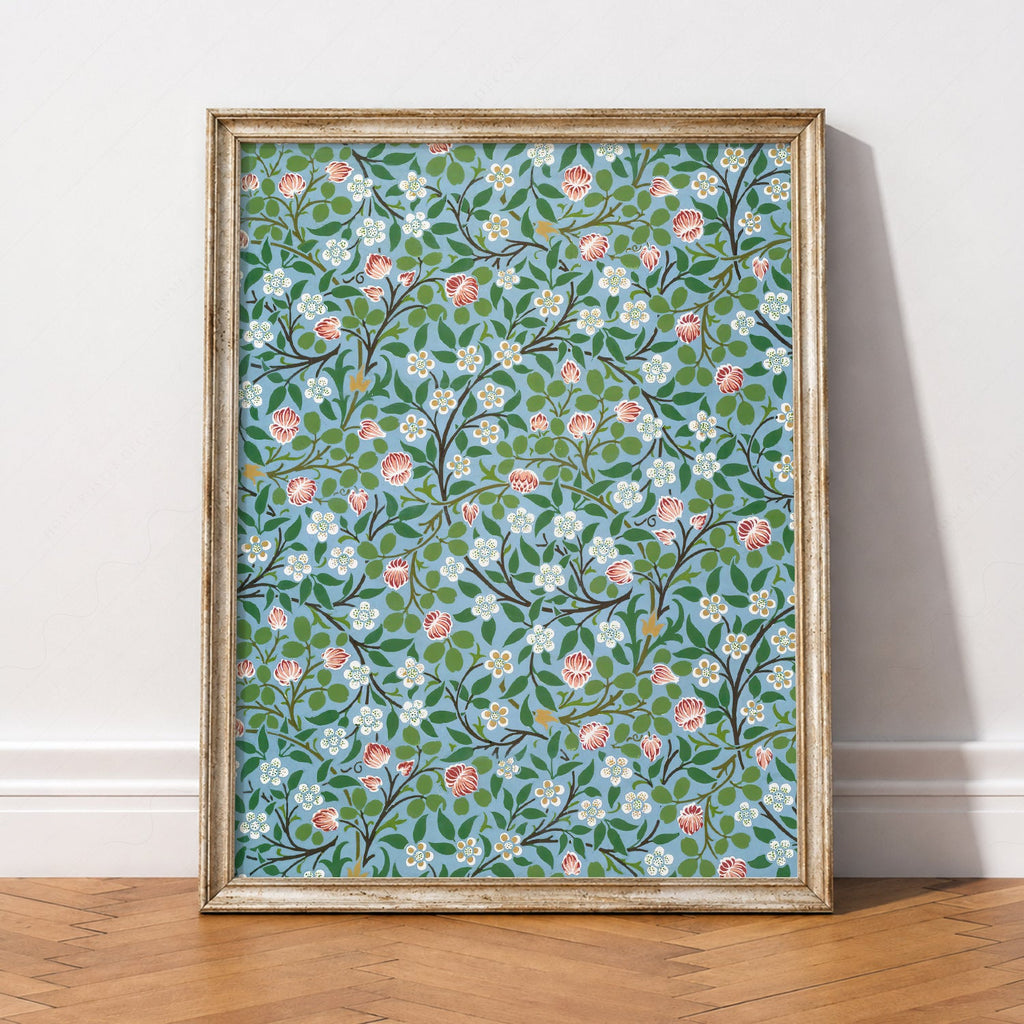 William Morris Clover Floral Pattern Print – Victorian Botanical Wall Art