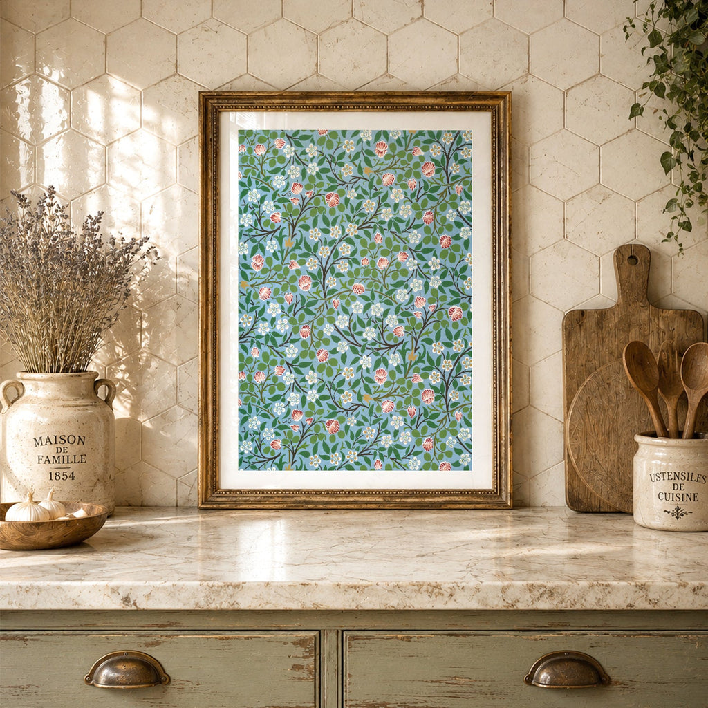 William Morris Clover Floral Pattern Print – Victorian Botanical Wall Art