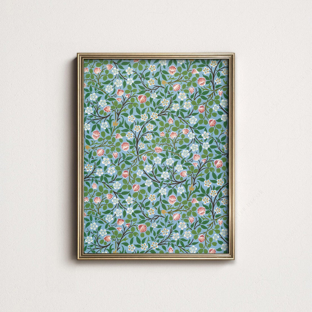 William Morris Clover Floral Pattern Print – Victorian Botanical Wall Art