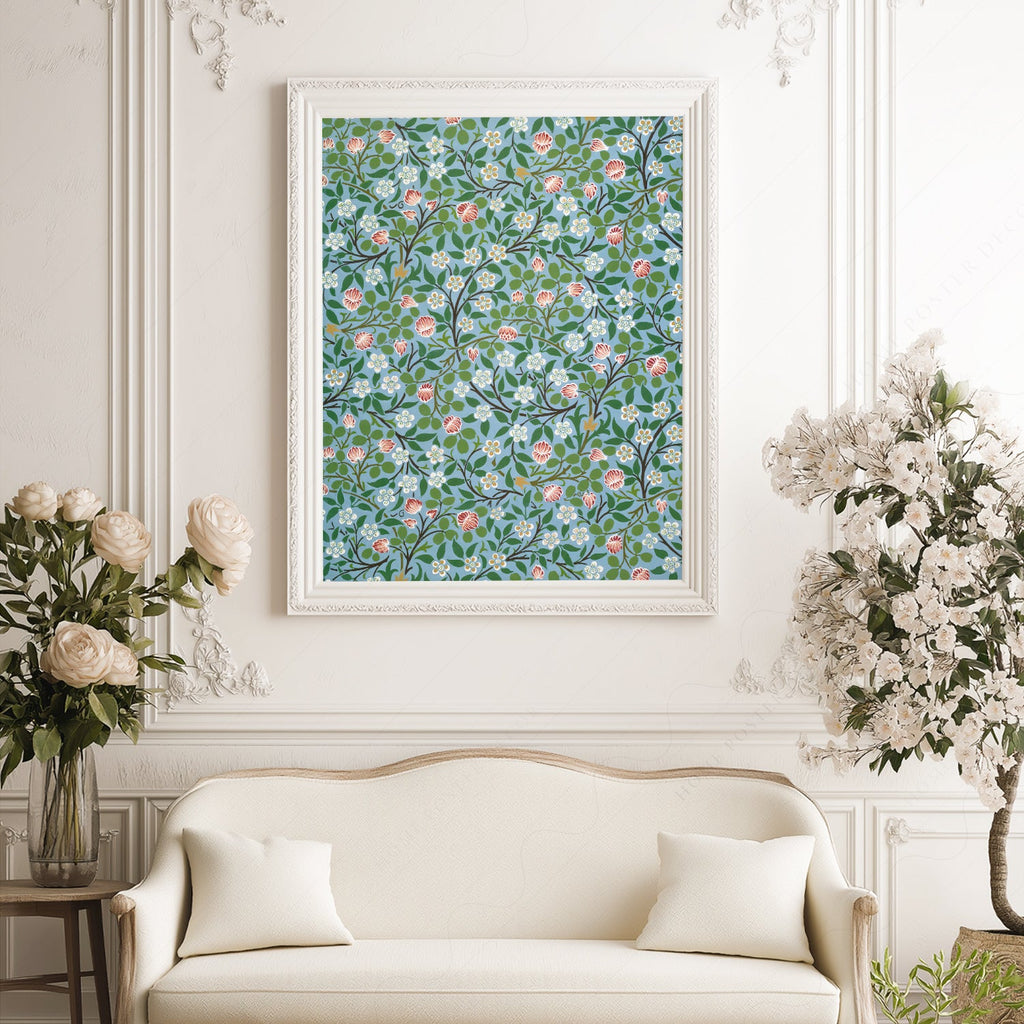 William Morris Clover Floral Pattern Print – Victorian Botanical Wall Art
