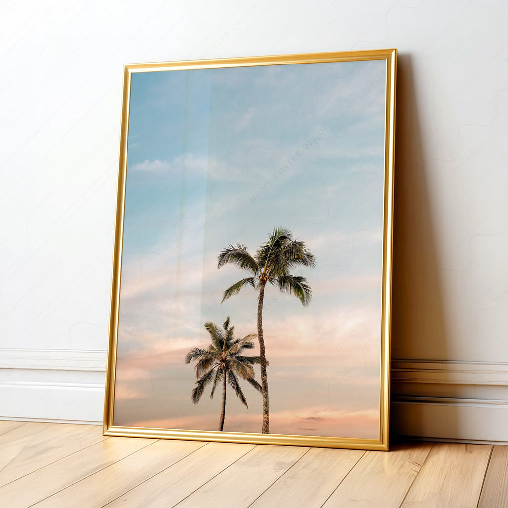 Palm Tree Photography Print – Tropical Coastal Wall Art Decor