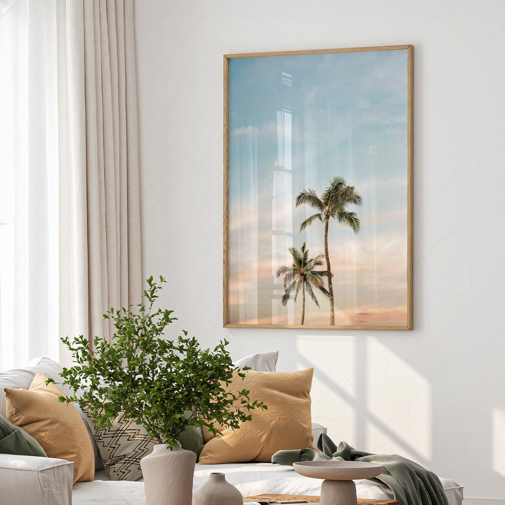 Palm Tree Photography Print – Tropical Coastal Wall Art Decor