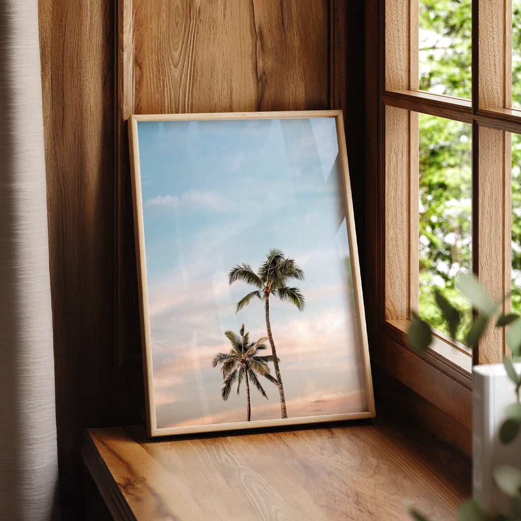 Palm Tree Photography Print – Tropical Coastal Wall Art Decor