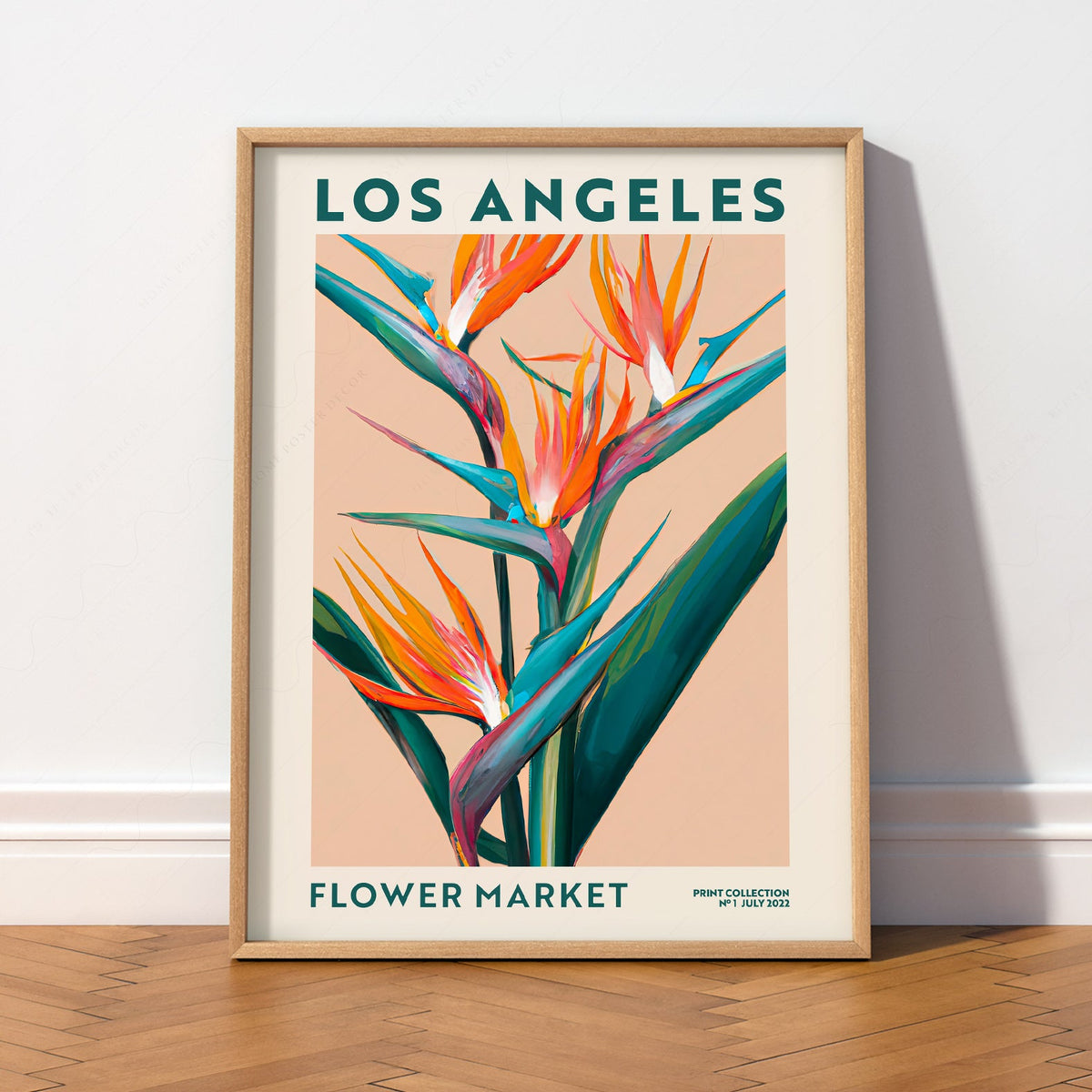 Affiche Los Angeles Flower Market – Art mural botanique Oiseau de paradis