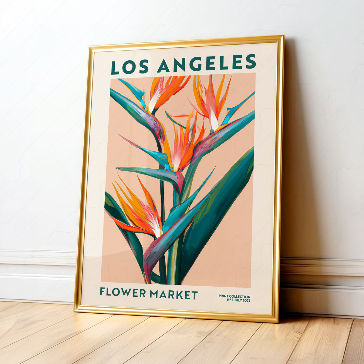 Affiche Los Angeles Flower Market – Art mural botanique Oiseau de paradis