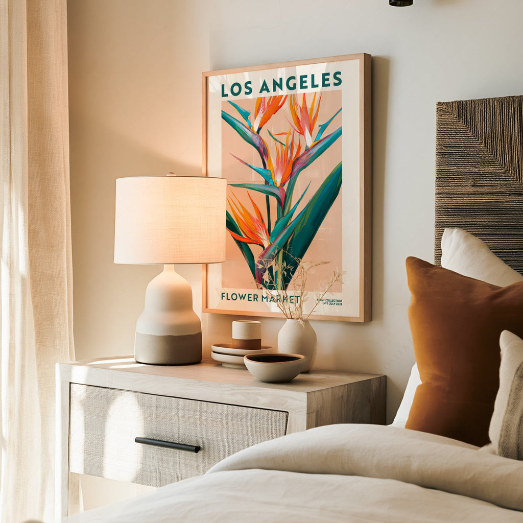 Affiche Los Angeles Flower Market – Art mural botanique Oiseau de paradis