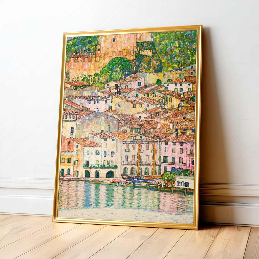 Gustav Klimt Malcesine at Lake Garda Art Print – Italian Landscape Poster