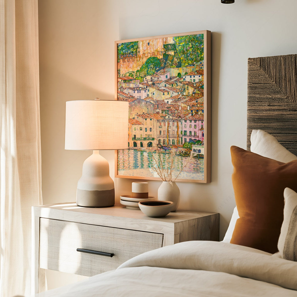 Gustav Klimt Malcesine at Lake Garda Art Print – Italian Landscape Poster