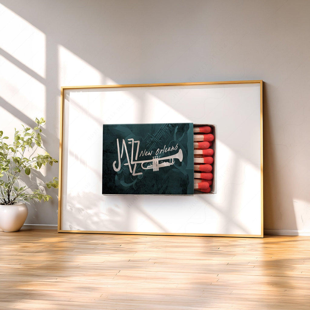 New Orleans Jazz Matchbox Print – Retro Music Wall Art Poster