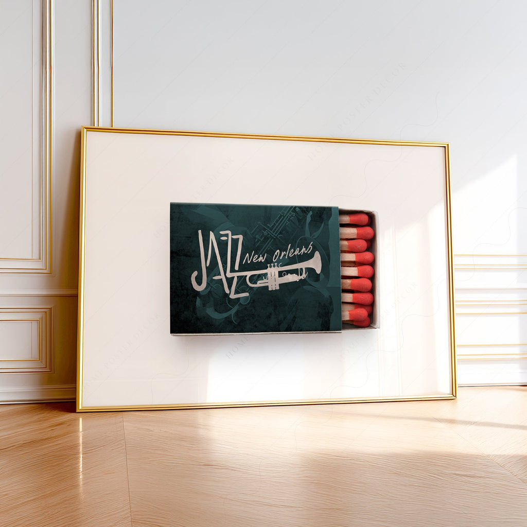 New Orleans Jazz Matchbox Print – Retro Music Wall Art Poster