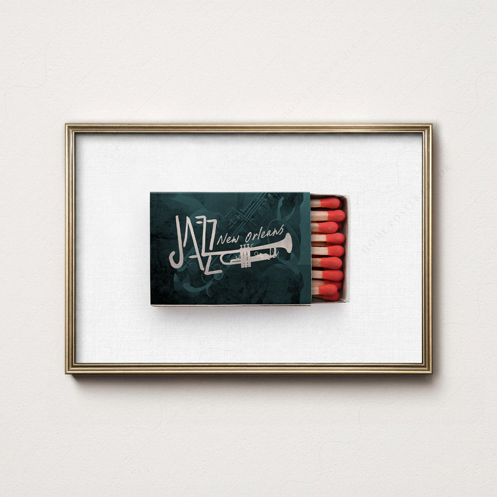 New Orleans Jazz Matchbox Print – Retro Music Wall Art Poster