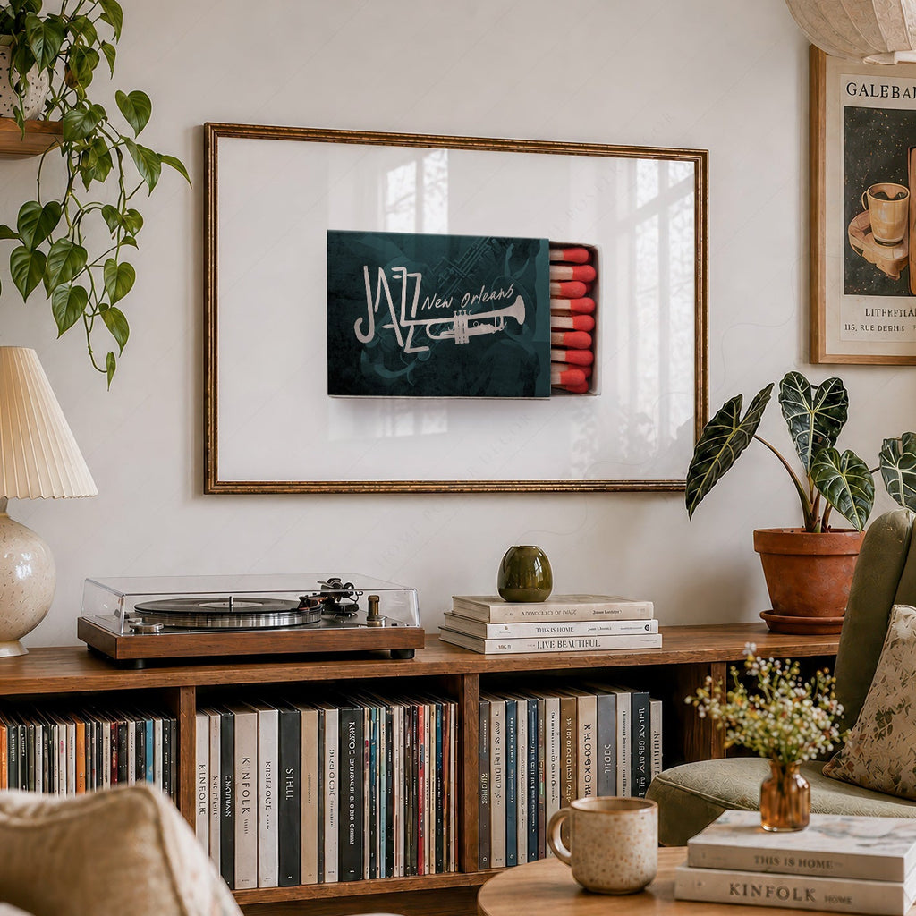 New Orleans Jazz Matchbox Print – Retro Music Wall Art Poster