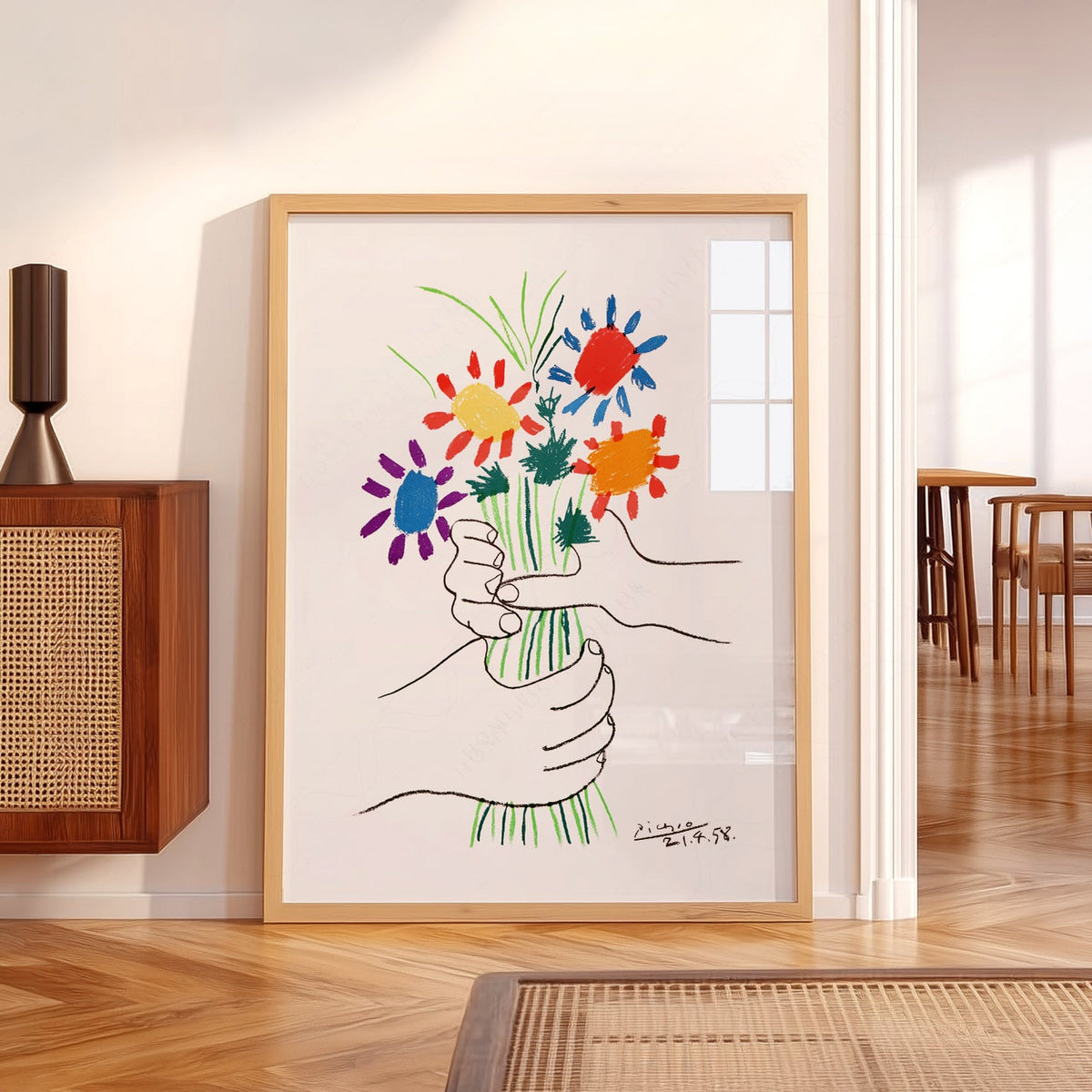 Pablo Picasso The Flowers of Peace 1958 Art Print – Modern Wall Decor