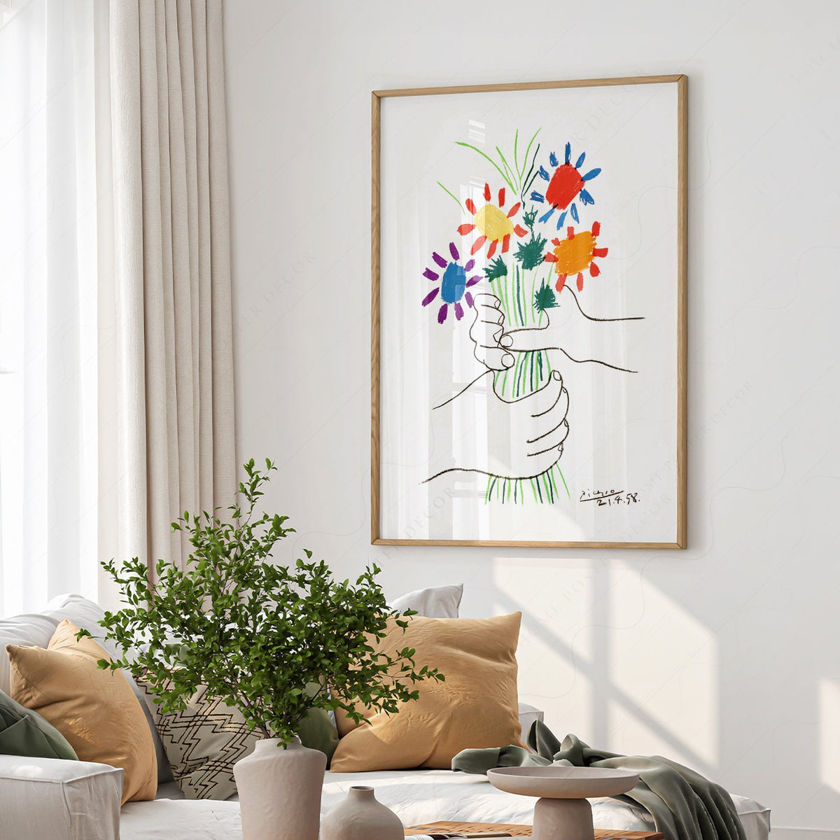 Pablo Picasso The Flowers of Peace 1958 Art Print – Modern Wall Decor