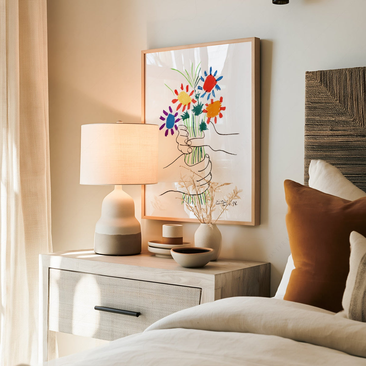 Pablo Picasso The Flowers of Peace 1958 Art Print – Modern Wall Decor