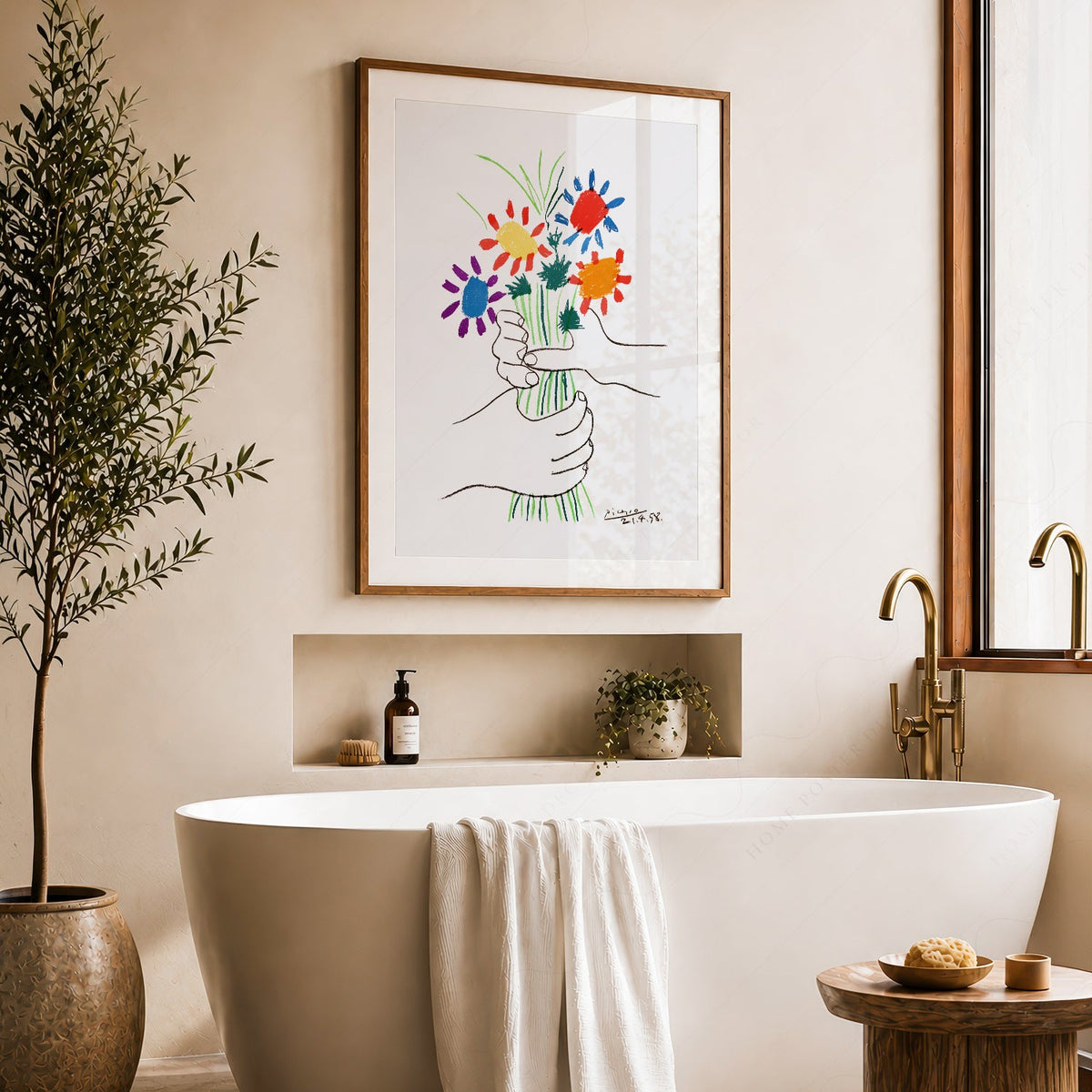 Pablo Picasso The Flowers of Peace 1958 Art Print – Modern Wall Decor