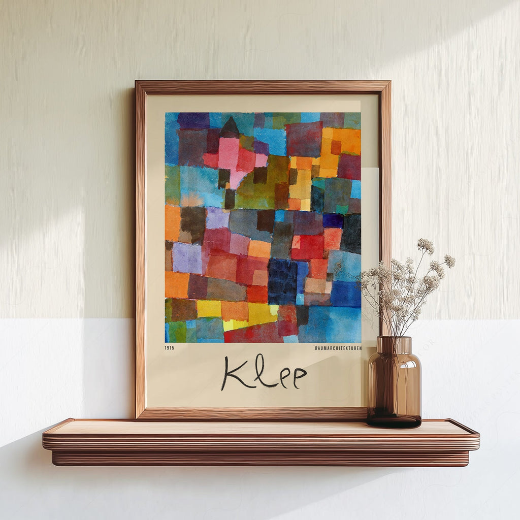Paul Klee Raumarchitekturen Art Print – Abstract Bauhaus Wall Poster
