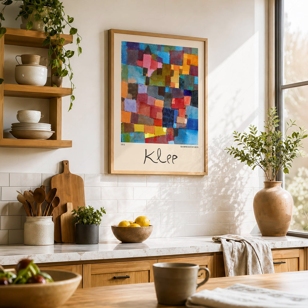 Paul Klee Raumarchitekturen Art Print – Abstract Bauhaus Wall Poster