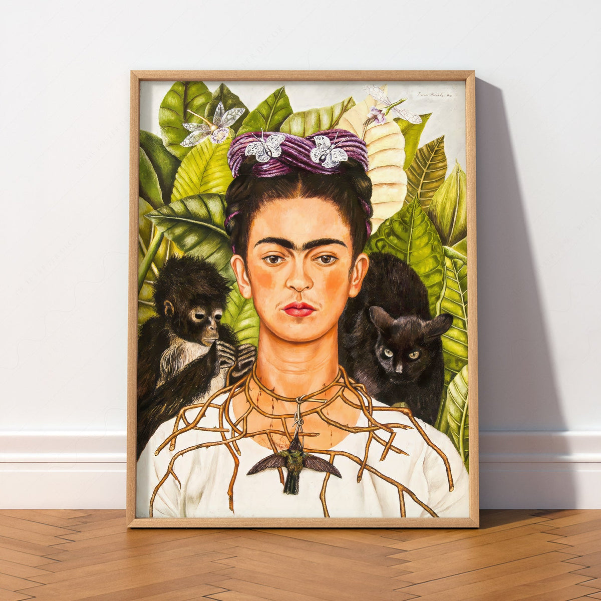 Frida Kahlo Self-Portrait with Thorn Necklace Print – Iconic Wall Art