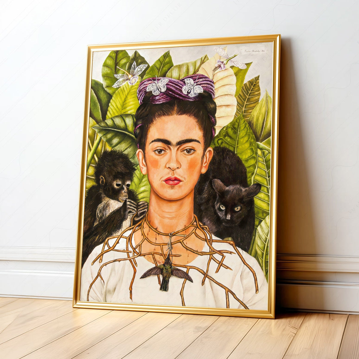 Frida Kahlo Self-Portrait with Thorn Necklace Print – Iconic Wall Art