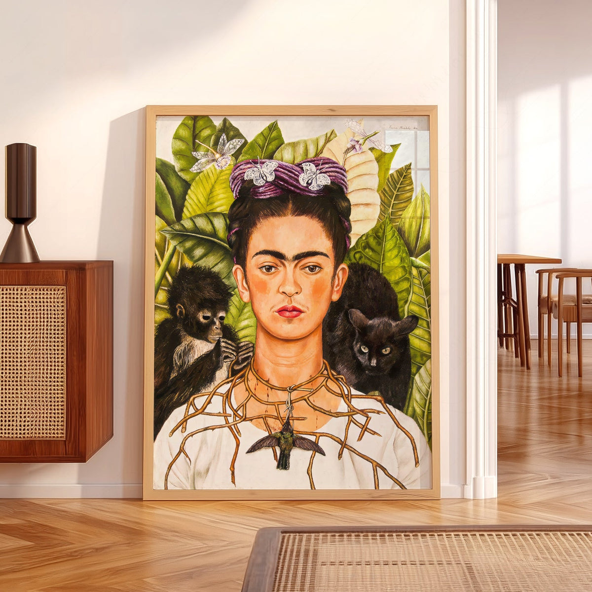 Frida Kahlo Self-Portrait with Thorn Necklace Print – Iconic Wall Art