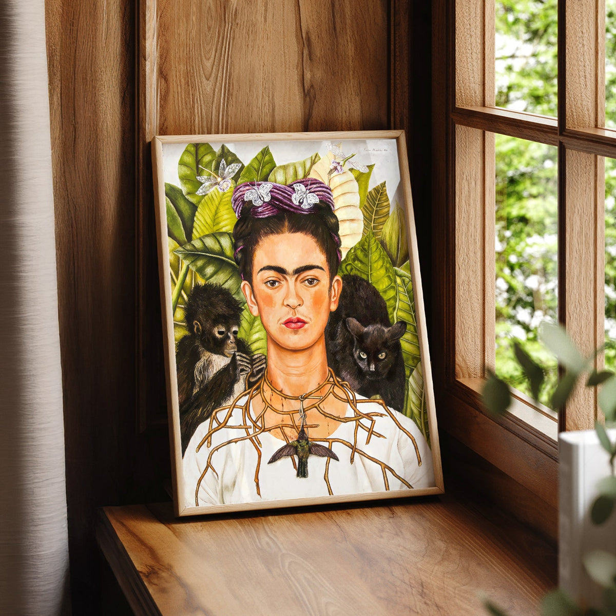 Frida Kahlo Self-Portrait with Thorn Necklace Print – Iconic Wall Art