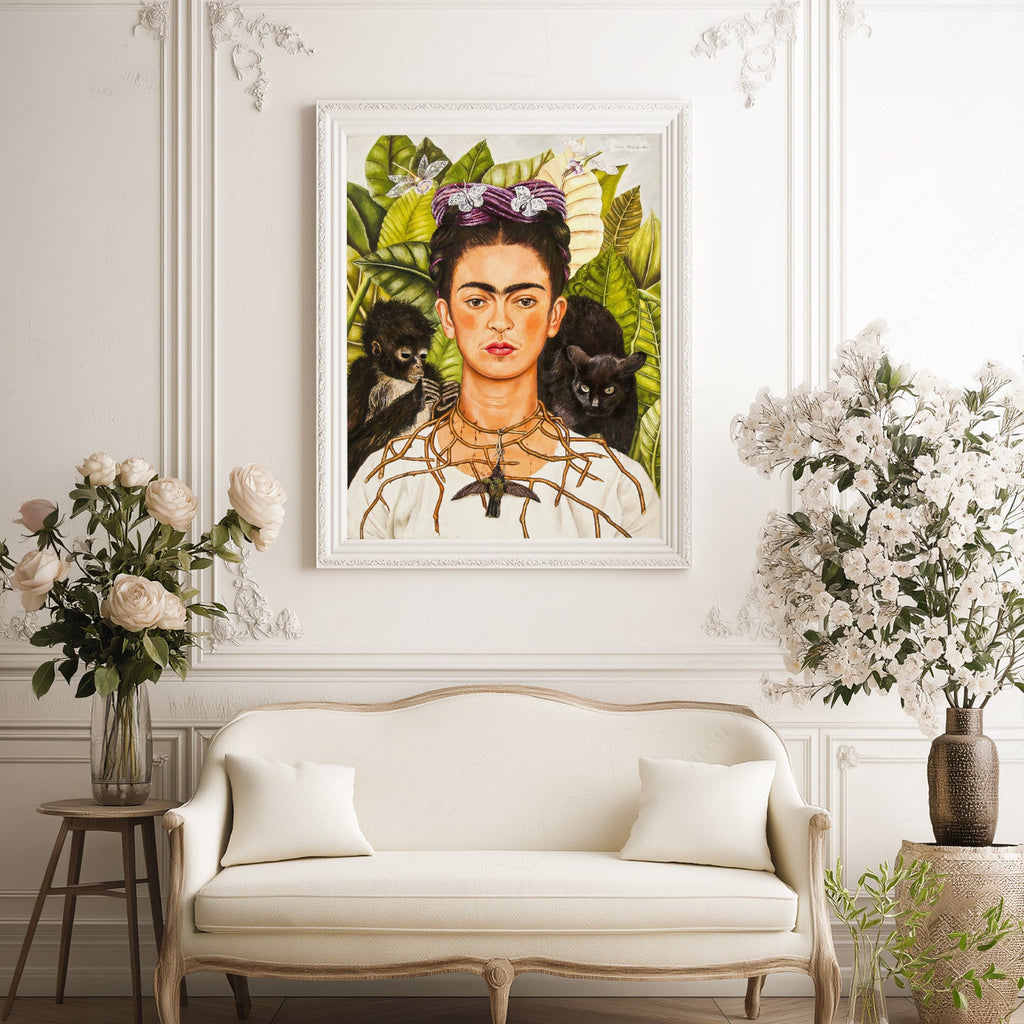 Frida Kahlo Self-Portrait with Thorn Necklace Print – Iconic Wall Art
