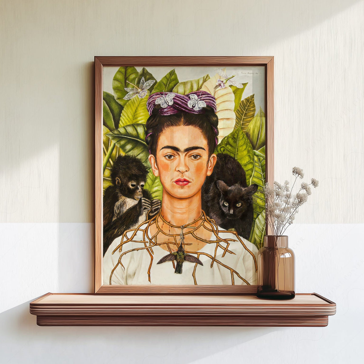 Frida Kahlo Self-Portrait with Thorn Necklace Print – Iconic Wall Art