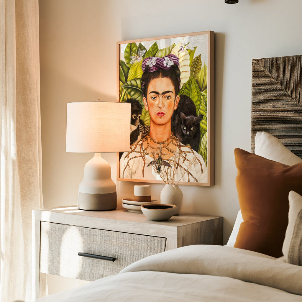 Frida Kahlo Self-Portrait with Thorn Necklace Print – Iconic Wall Art
