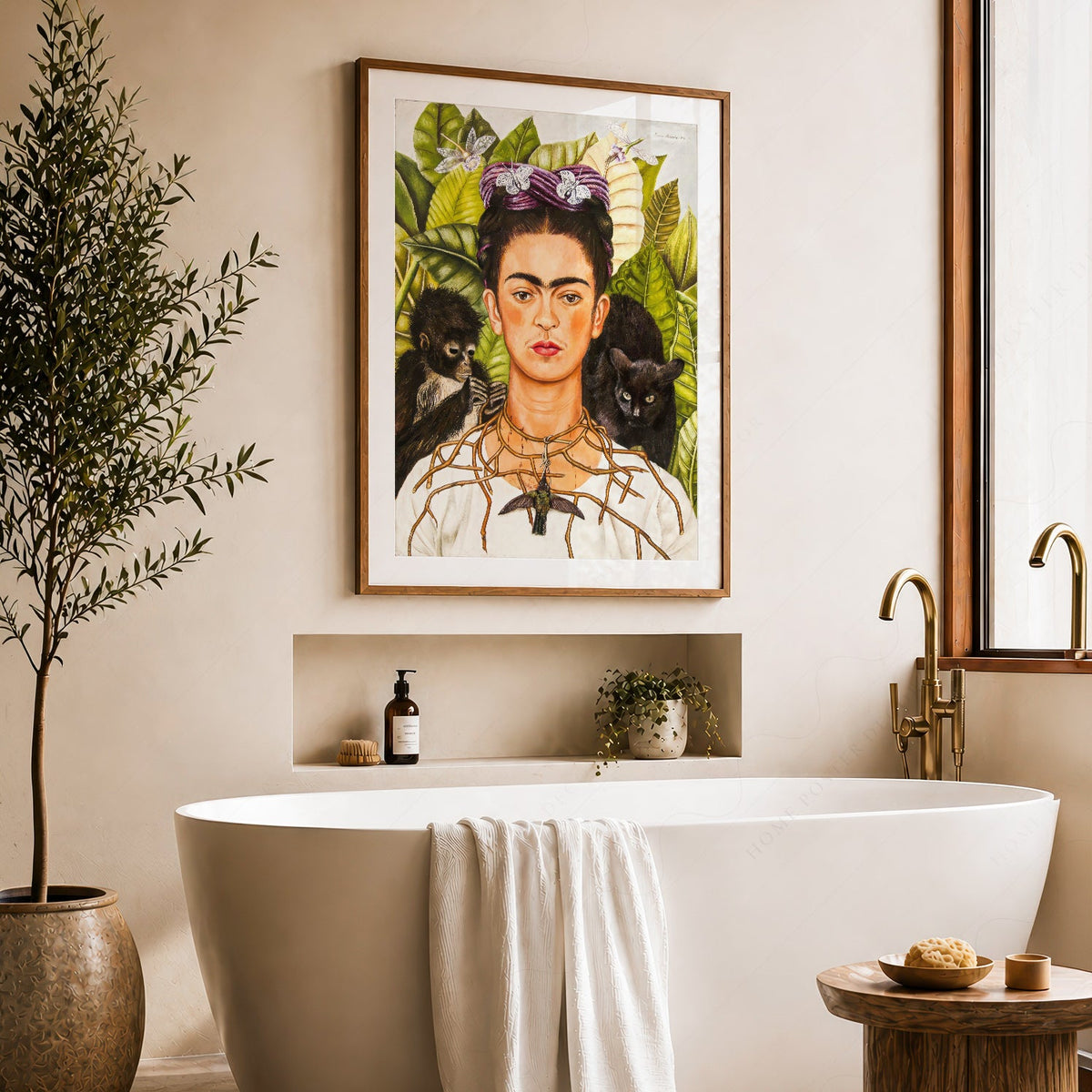 Frida Kahlo Self-Portrait with Thorn Necklace Print – Iconic Wall Art