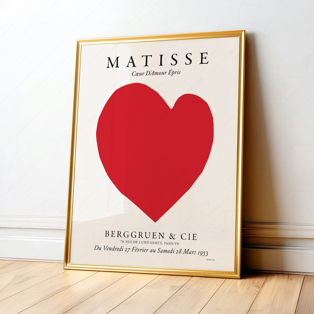 Henri Matisse Coeur D'Amour Épris Exhibition Print – Red Heart Poster