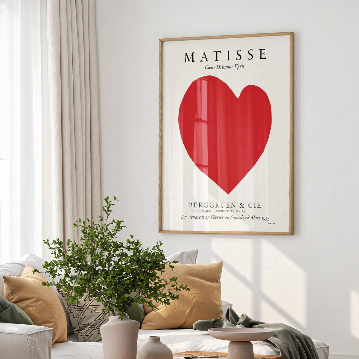 Henri Matisse Coeur D'Amour Épris Exhibition Print – Red Heart Poster