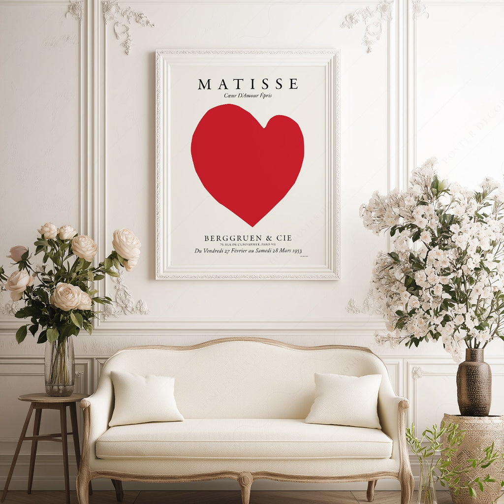 Henri Matisse Coeur D'Amour Épris Exhibition Print – Red Heart Poster