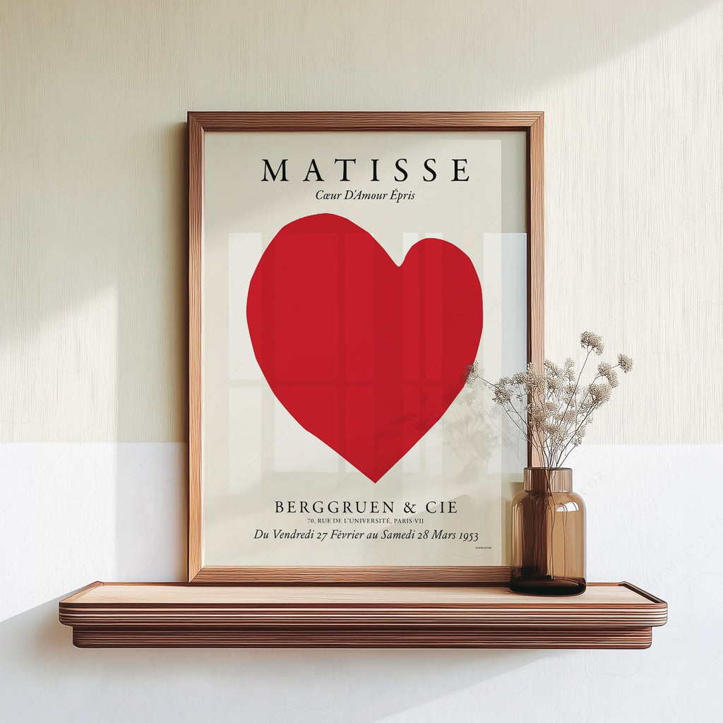 Henri Matisse Coeur D'Amour Épris Exhibition Print – Red Heart Poster