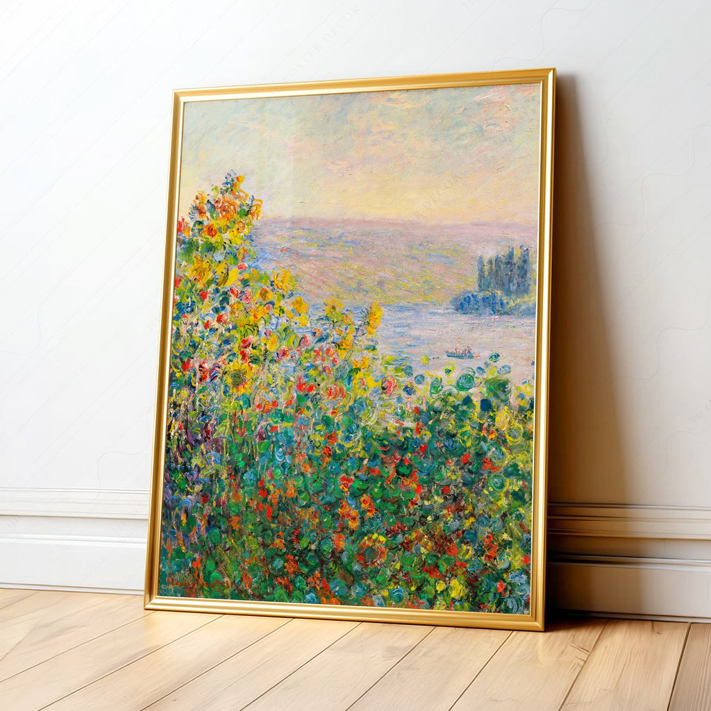 Claude Monet, Flower Beds at Vétheuil Print – Museum Art Print