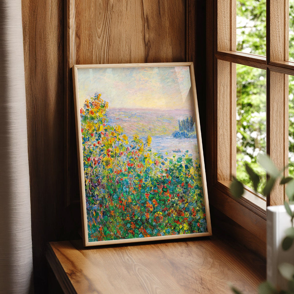 Claude Monet, Flower Beds at Vétheuil Print – Museum Art Print