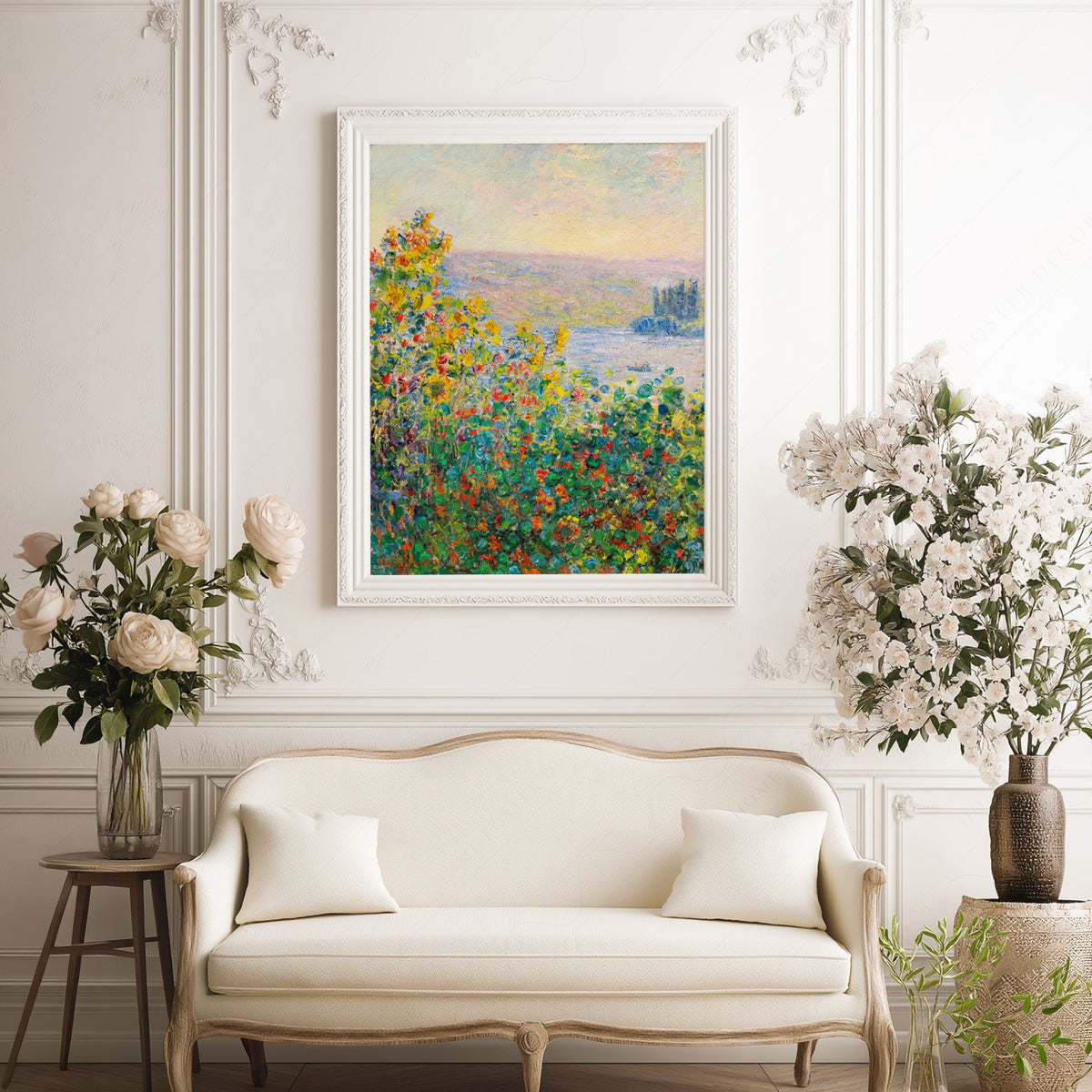 Claude Monet, Flower Beds at Vétheuil Print – Museum Art Print