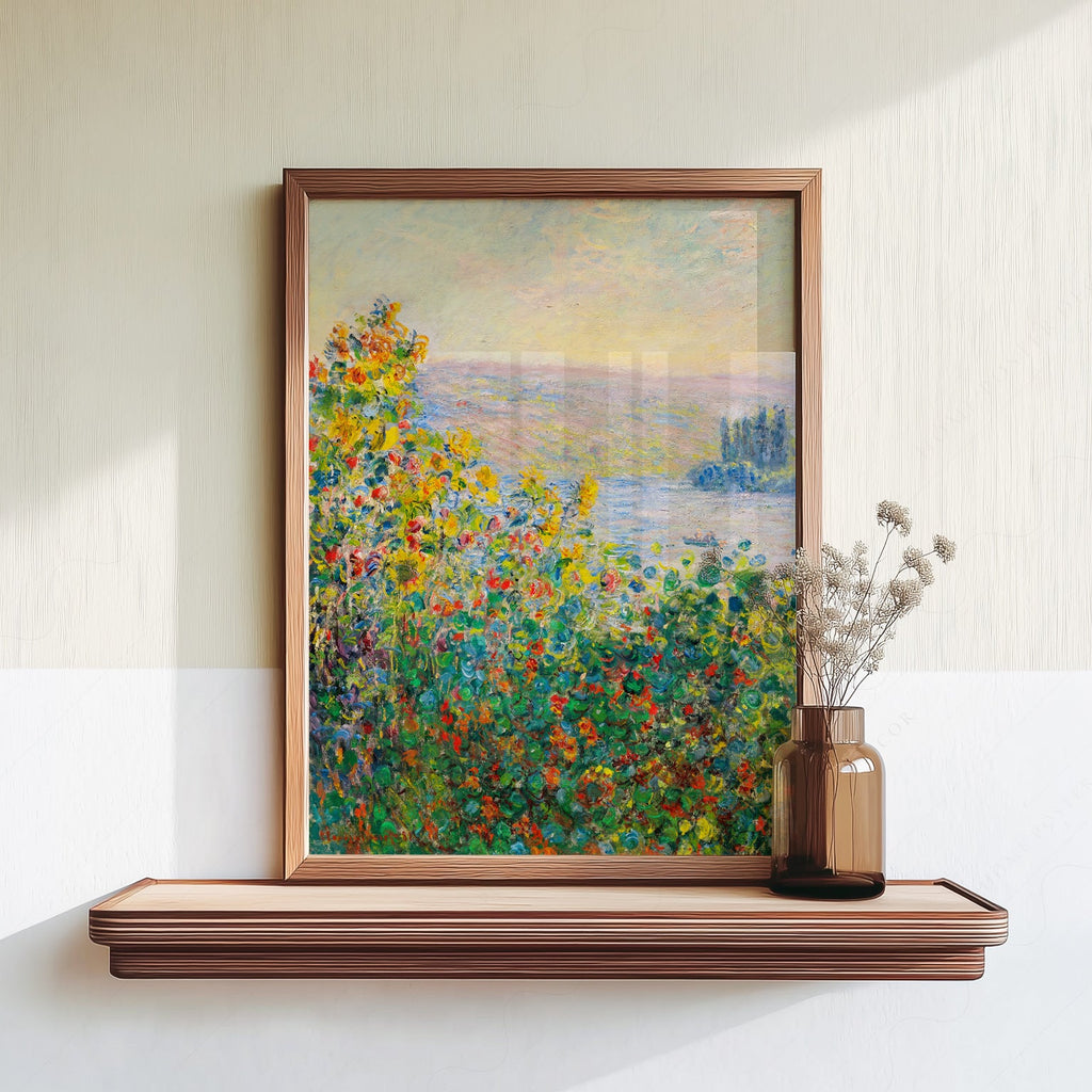 Claude Monet, Flower Beds at Vétheuil Print – Museum Art Print